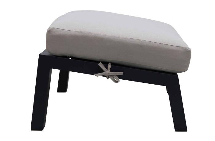 Bezano voetenbankje-off-white-matt black-aluminium