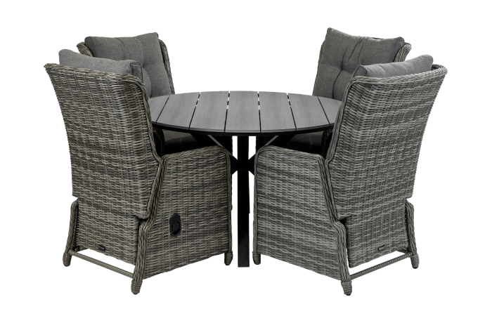 Cyprus-ronde-tuintafel-ash-grey-verstelbare-tuinstoelen-dublin tuinstoel-wicker-aluminium frame