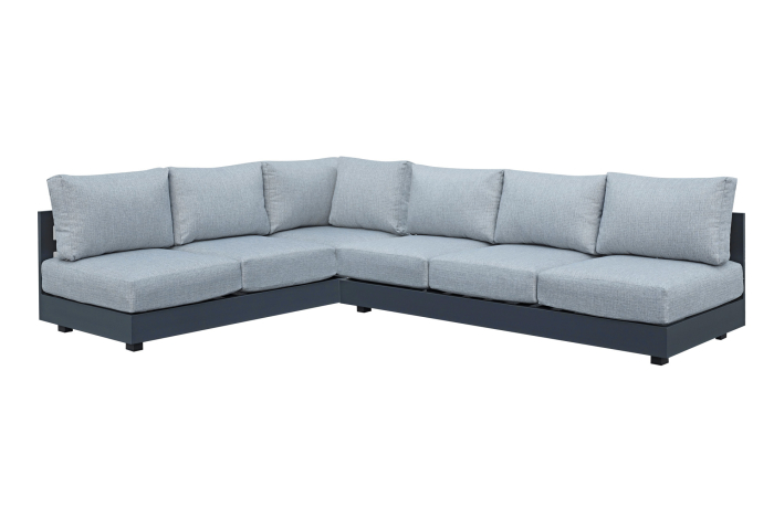 Fosega-moderne-hoek-lounge-bank-aluminium-zwart-grijze-loungekussens-4-seizoenen-tuinmeubelen