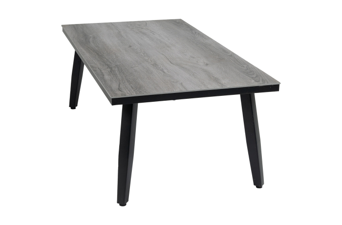 Grijze rechthoekige bijzettafel kunststof - Mykonos- 4 Seizoenen Tuinmeubelen