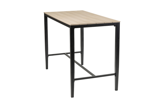 Moderne  aluminium bartafel voor buiten met polywood tafelblad - 150x75cm - 4 Seizoenen Tuinmeubelen