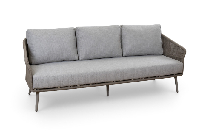 Loungebank Alezio Latte en Camel van Aluminium en Rope