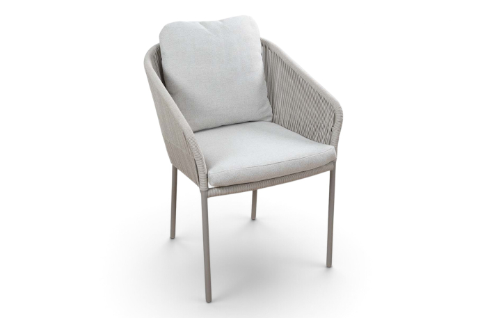 Dining tuinstoel Alezio Beige Camel van rope en aluminium