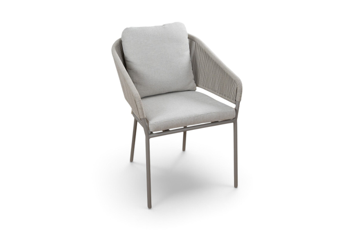 Dining tuinstoel Brindsi Beige Camel van aluminium en rope