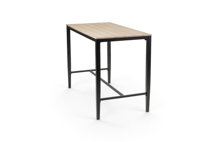 Rechthoekige bartafel cyprus wood black polywood aluminium