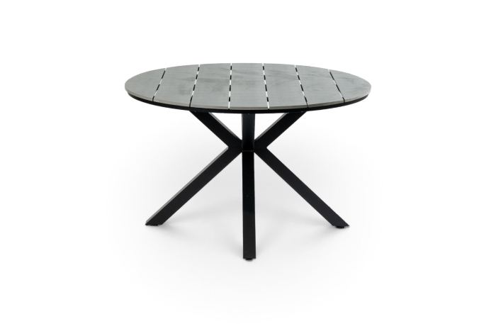 Ronde tuintafel cyrpus grey black polywood aluminium