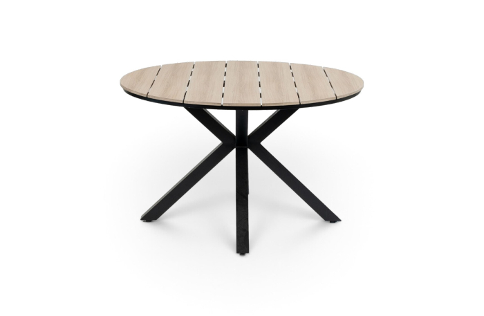 Ronde tuintafel cyprus wood black polywood aluminium