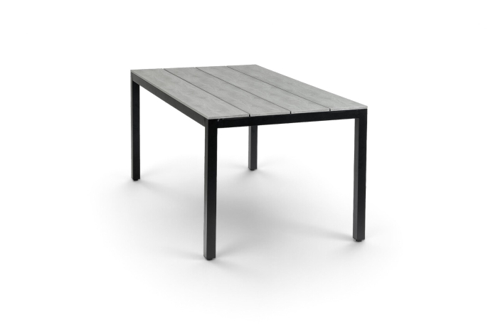 Rechthoekige tuintafel cyprus grey black Polywood aluminium
