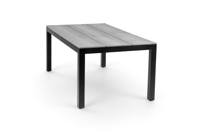 Rechthoekige tuintafel cyprus grey black polywood aluminium