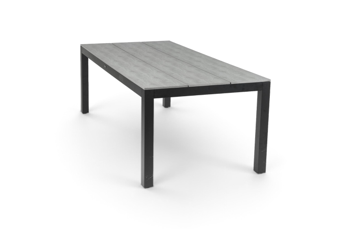 Rechthoekige tuintafel cyrpus grey black polywood aluminium