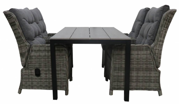 Dublin 5 delige tuinset-Dublin verstelbare tuinstoel-Ash Grey-wicker vlechtwerk-aluminium frame-Cyprus tuintafel