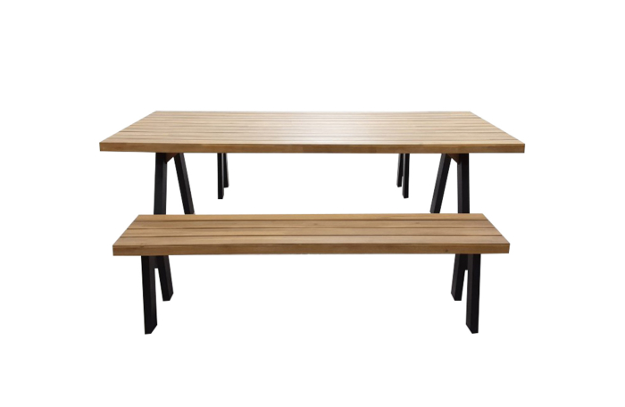 Eurofar 3-delige Tuinset Bosco | 2 Tuinbanken | Acacia & Aluminium Combinatie