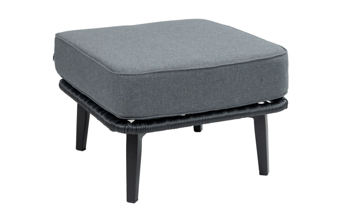 Isabel rope hocker loungeset zwart - 4 Seizoenen Tuinmeubelen