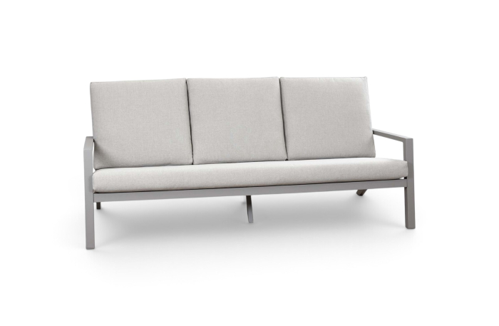 Vooraanzicht Loungebank Bezano Champagne van Aluminium 