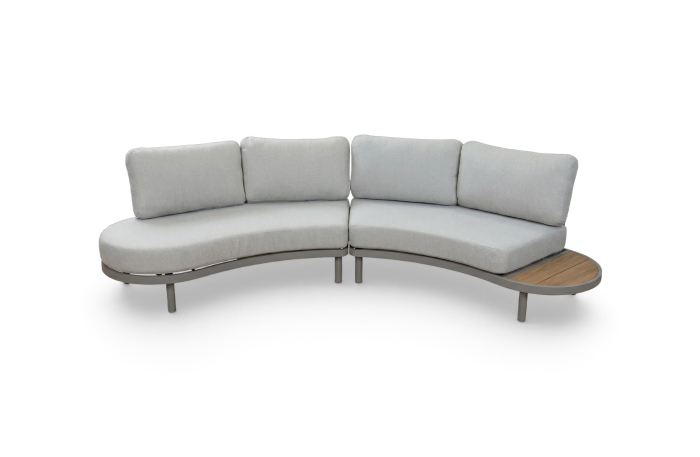 Loungebank Bari 2-delig Beige Camel Aluminium Rope