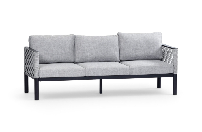 Loungebank Cuba Black Aluminium Rope