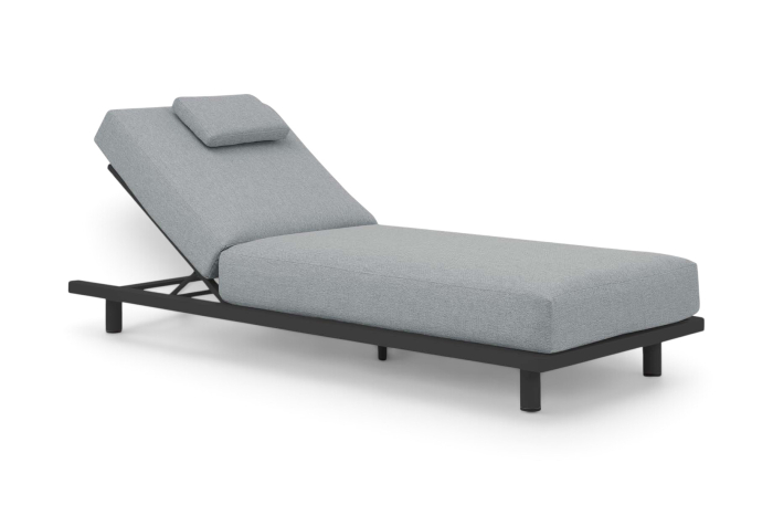 Ligbed Ostuni Crepe Grey Black van aluminium
