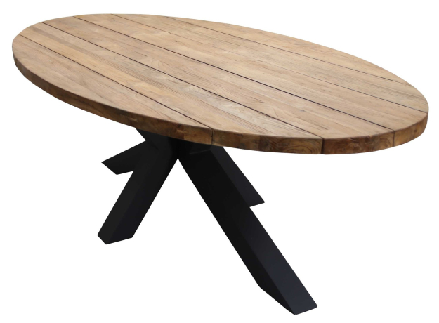 Palu ovale tuintafel 300cm-teakhouten tuintafel-aluminium frame-Palu tuintafel