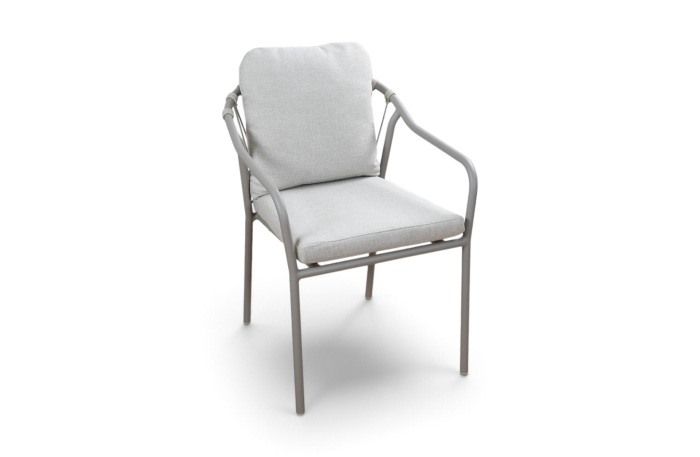 Dining tuinstoel Parijs Beige Camel van aluminium en rope