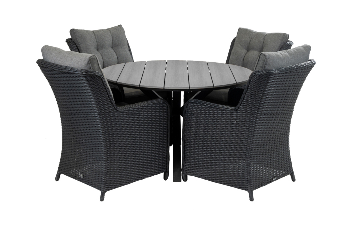 ronde-tuinset-5-delig-polwood-tuintafel-cyprus-grijs-tuinstoel-dublin-zwart-wicker