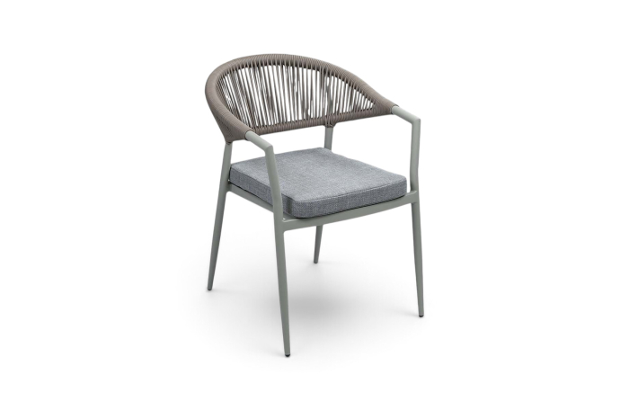 Stapelbare tuinstoel Brugge Sand Off Sand van aluminium en rope