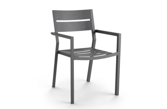 Brafab Stapelbare tuinstoel Delia Antraciet van aluminium