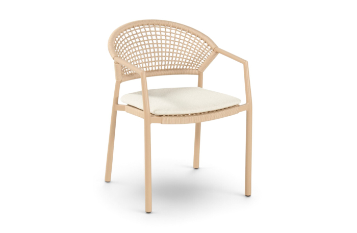 Hartman Stapelbare tuinstoel Taragona Cappuccino van aluminium en rope
