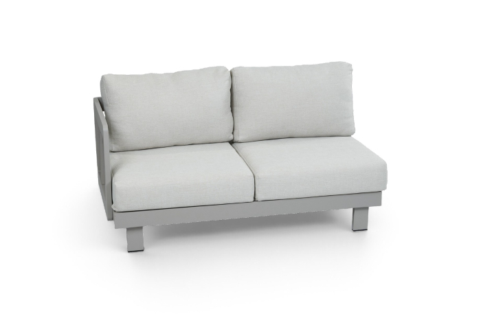 Rechter bankdeel Modulaire loungebank tulum beige camel aluminium