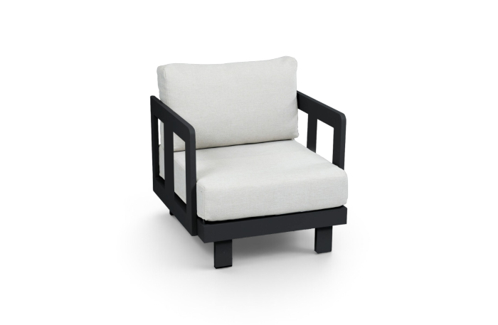 Loungestoel Tulum Beige black Alumuninium