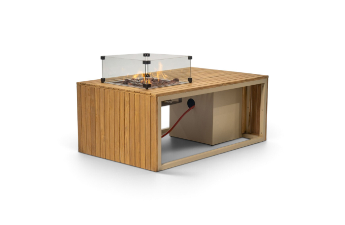Vuurtafel mida sand teak aluminium