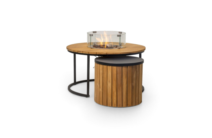 Vuurtafel Roundi Enjoyfires Teak aluminium