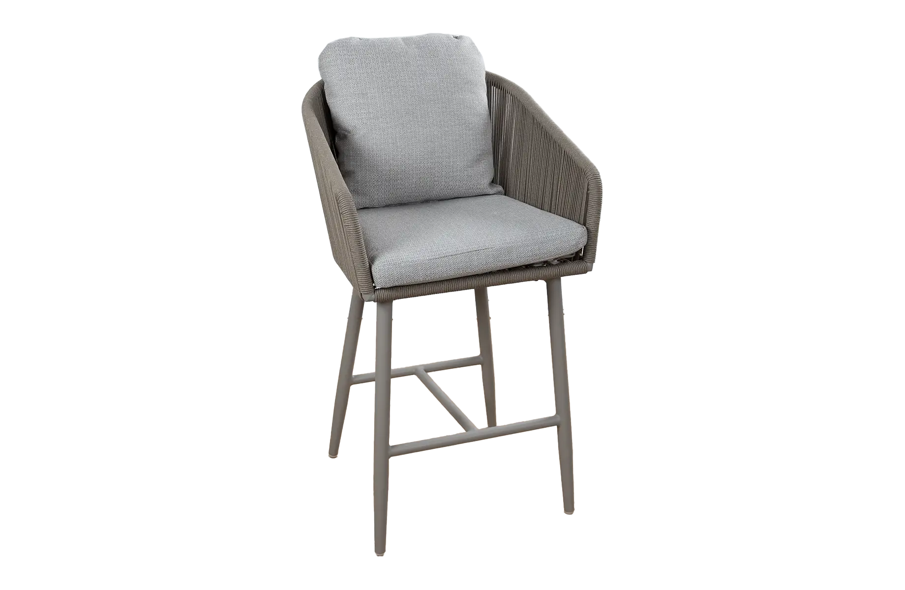 High Dining stoel Alezio | Latte/Camel | Aluminium & Rope