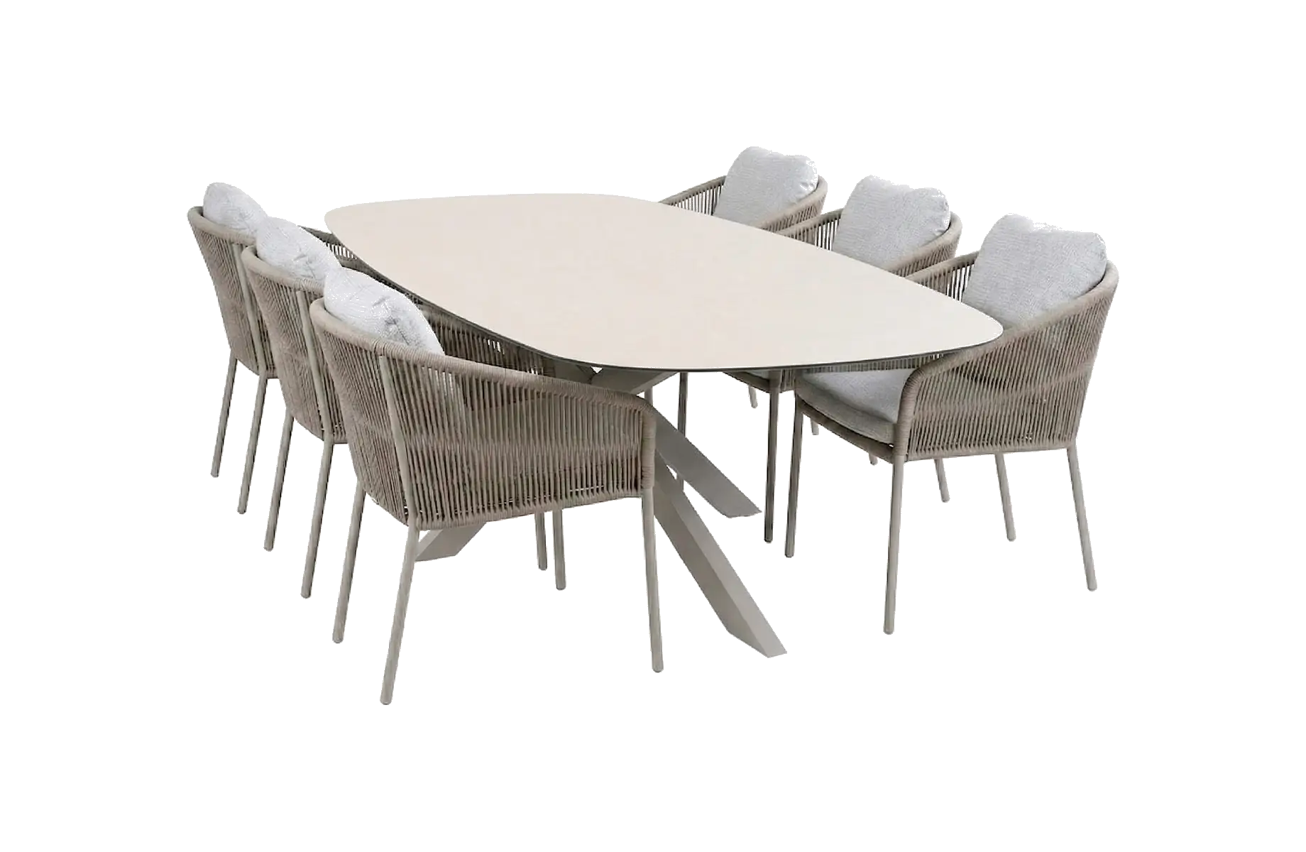 7-delige tuinset | 6 Alezio tuinstoelen | Tuintafel Malaga 240x115cm