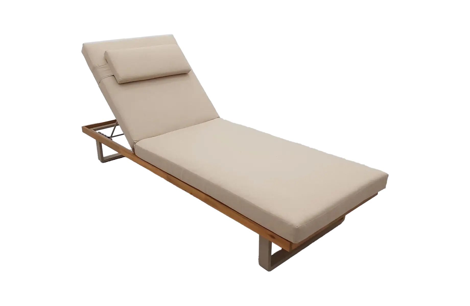 Ligbed Bastan | Sand/Sable | Aluminium & Acaciahout