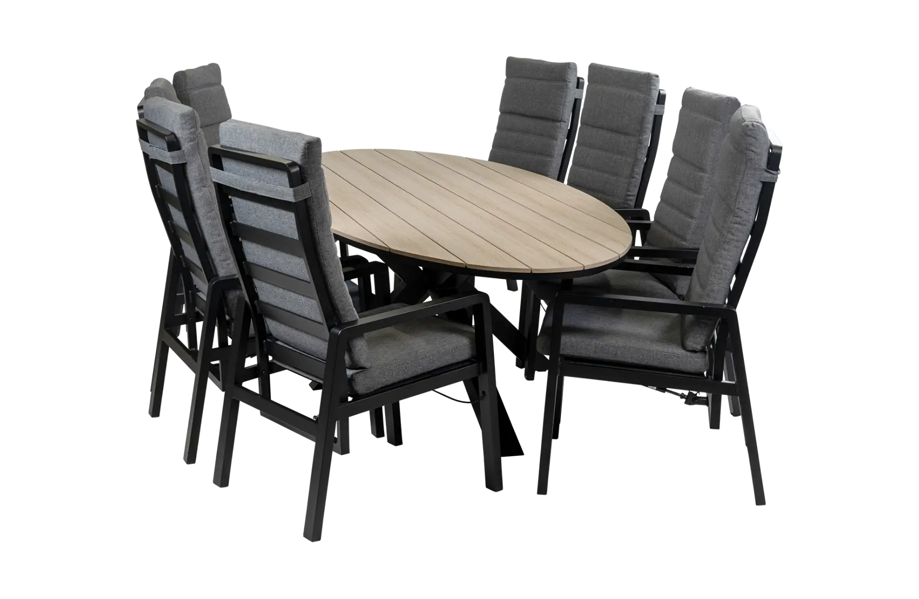 Berlijn-Cyprus-tuinset-tafel-wood-7-delig-polywood-280-4-seizoenen-tuinmeubelen