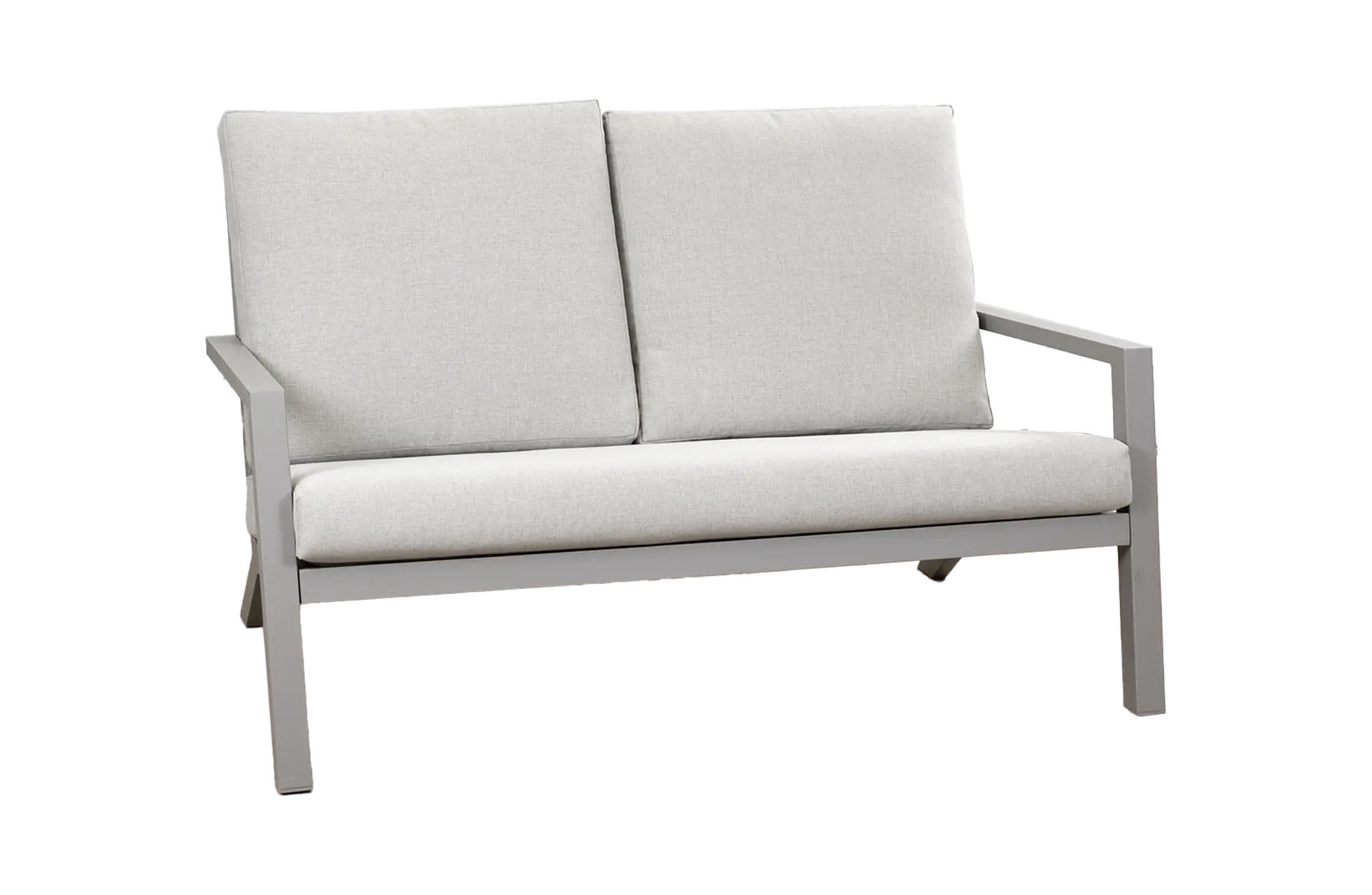 Loungebank Bezano | 2-persoons | Taupe & Champagne | Aluminium