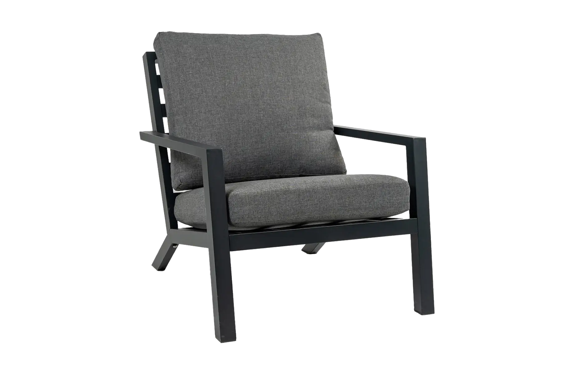 Loungestoel Bezano | Matt Black/Grey | Aluminium