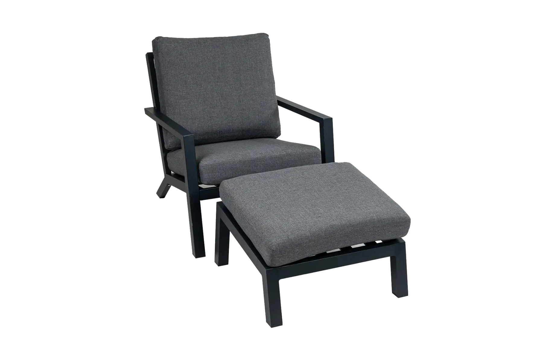 Bezano Loungestoel | Grey + Voetenbank Bezano | Grey