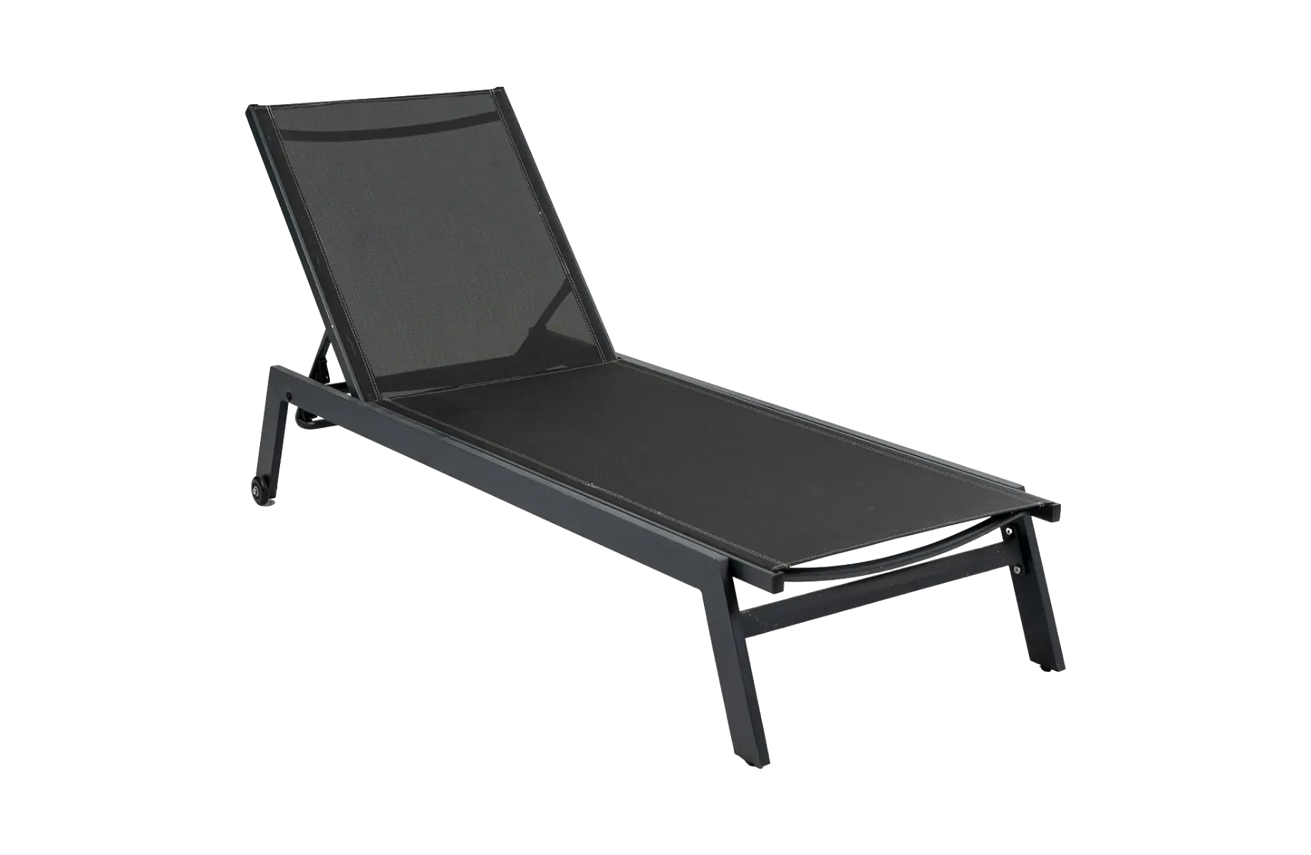 Ligbed Bonaire | Black | Aluminium & Textileen | Stapelbaar