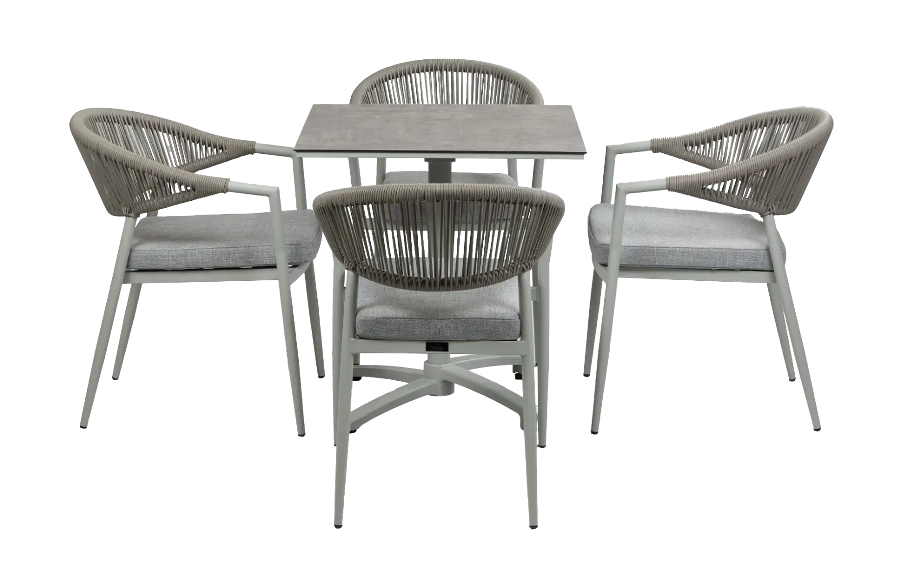 5-Delige tuinset | 4 Tuinstoelen Brugge (Sand) | Inklapbare tuintafel Gent 70x70cm  (Sand)