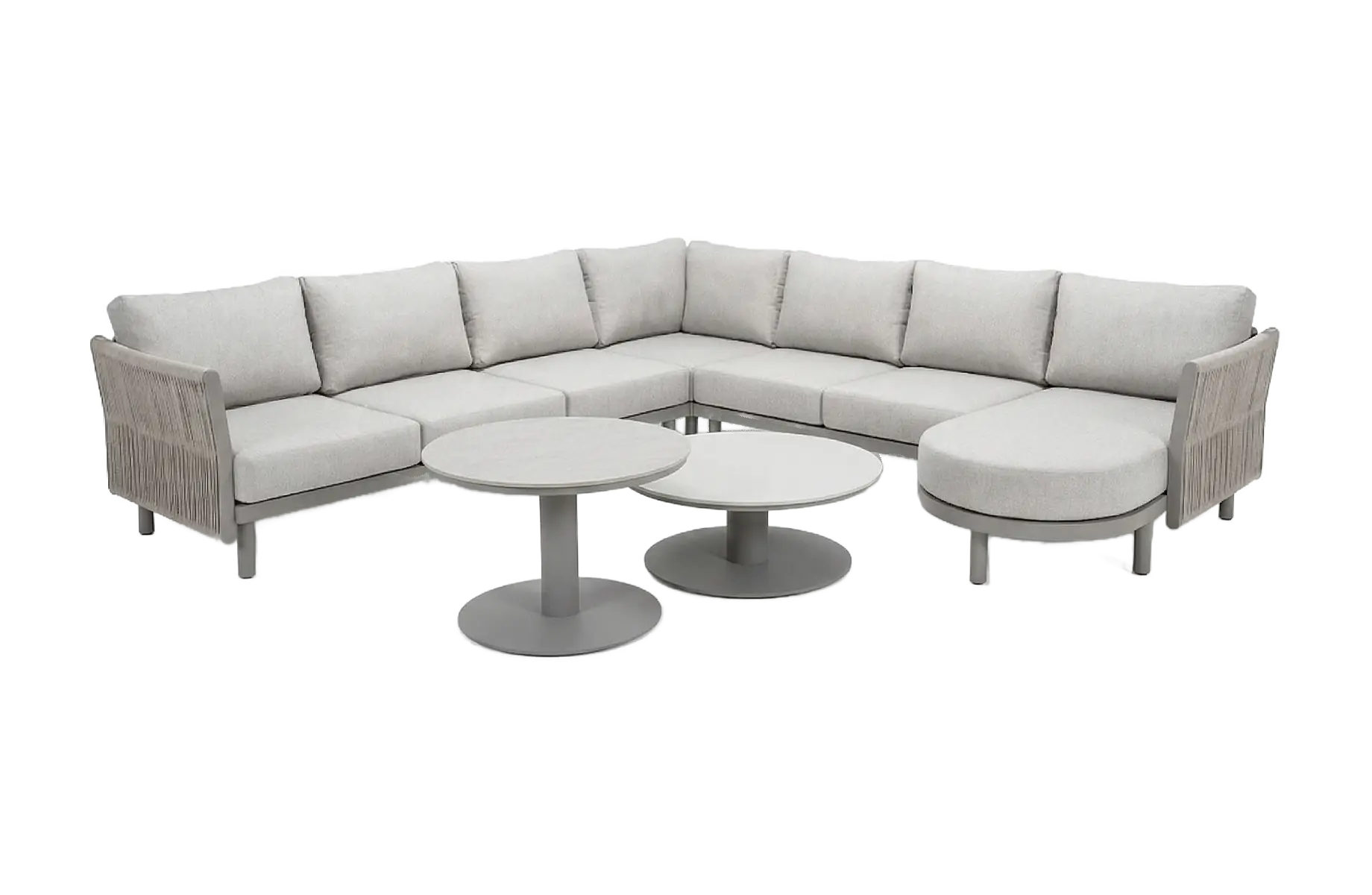 7-Delige Loungeset Cavallino | Beige & Camel | Incl. 2 loungetafels Barletta