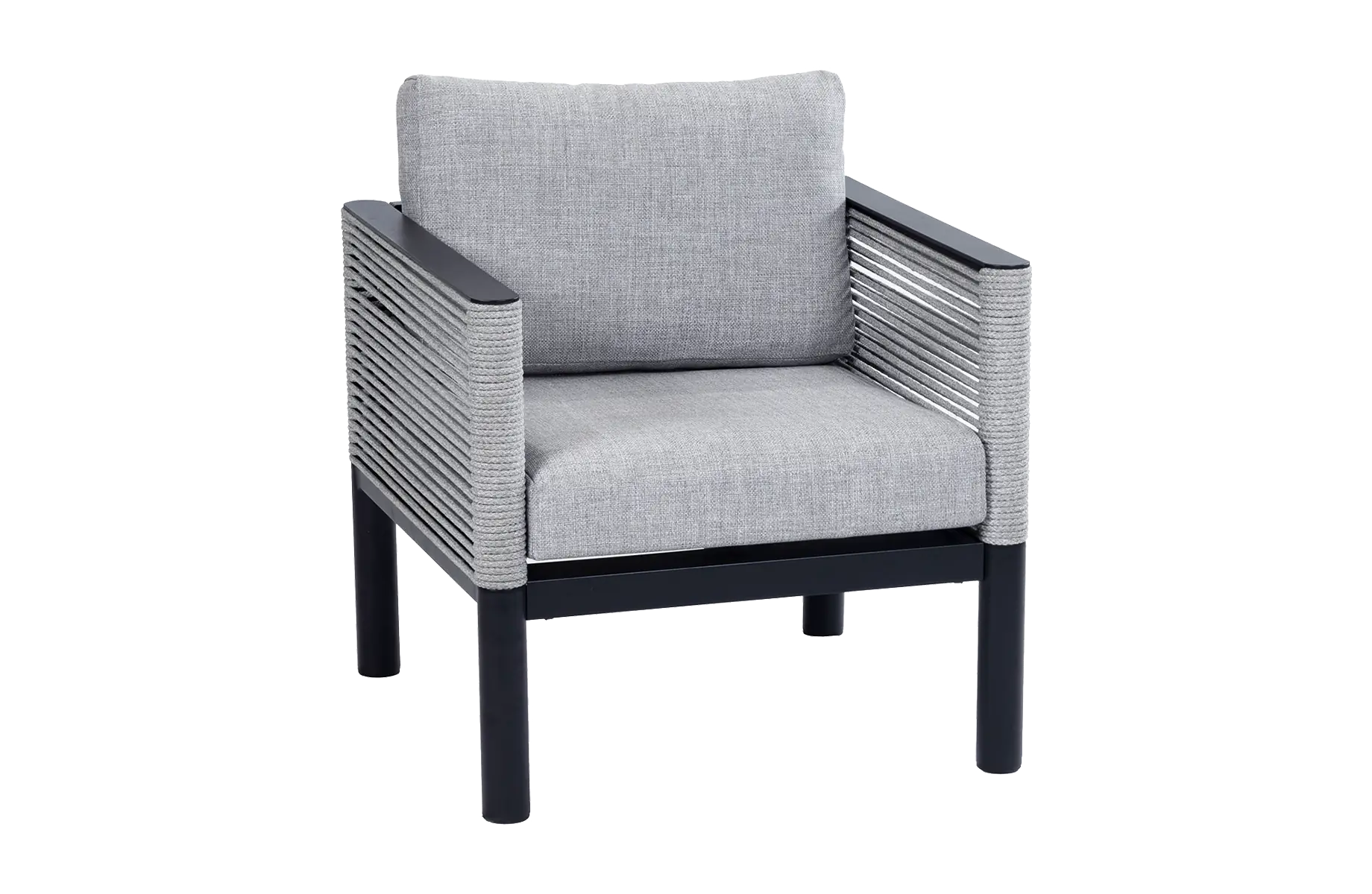 Loungestoel Cuba | Black | Rope & Aluminium