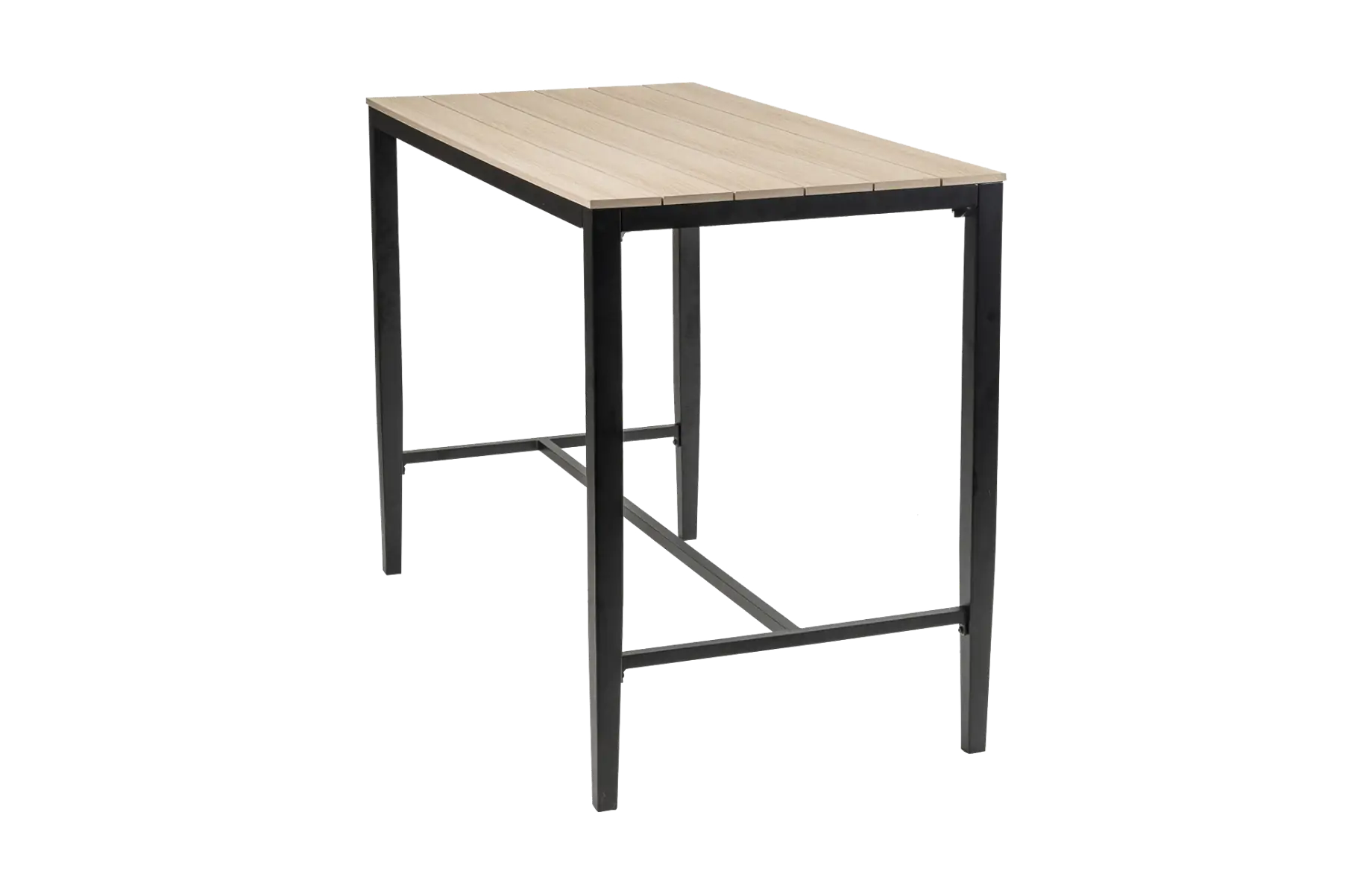 Moderne  aluminium bartafel voor buiten met polywood tafelblad - 150x75cm - 4 Seizoenen Tuinmeubelen