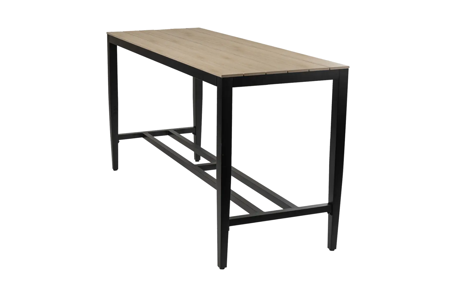 Moderne  aluminium bartafel voor buiten met polywood tafelblad - 200x75 - 4 Seizoenen Tuinmeubelen