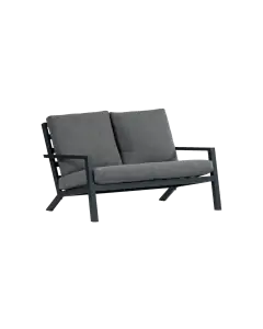 Loungebank Bezano | 2-persoons | Matt Black/Grey | Aluminium