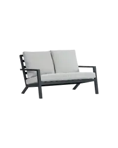 Loungebank Bezano | 2-persoons | Matt Black/Off White | Aluminium