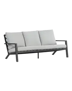 Loungebank Bezano | 3-persoons | Matt Black/Off White | Aluminium