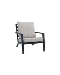  Loungestoel Bezano | Matt Black/Off White | Aluminium