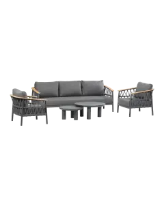 Capri-MattBlack-Loungeset-luxueus-grijs-hoogwaardig-modern-4-seizoenen-tuinmeubelen