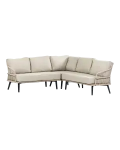 Hoek Loungebank Isabel | 3-delig | Sand/Black  | Rope